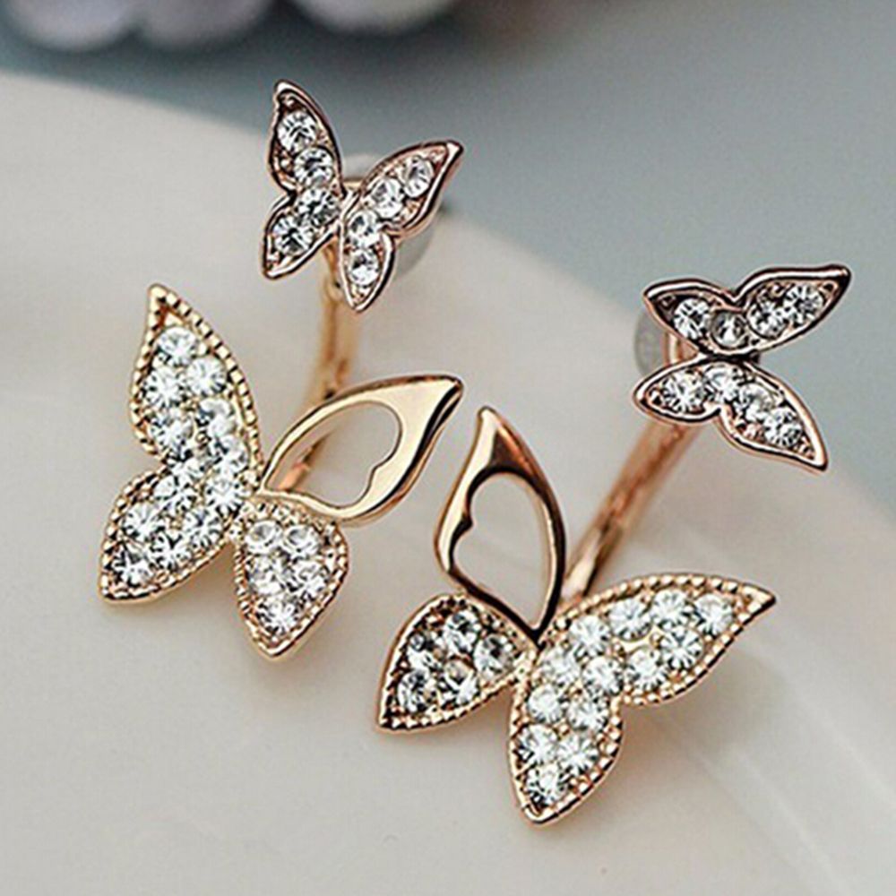 1 Paar vlinder oorbellen twee slijtage earring temperament Koreaanse oorbellen fijne sieraden voor vrouwen Meisjes