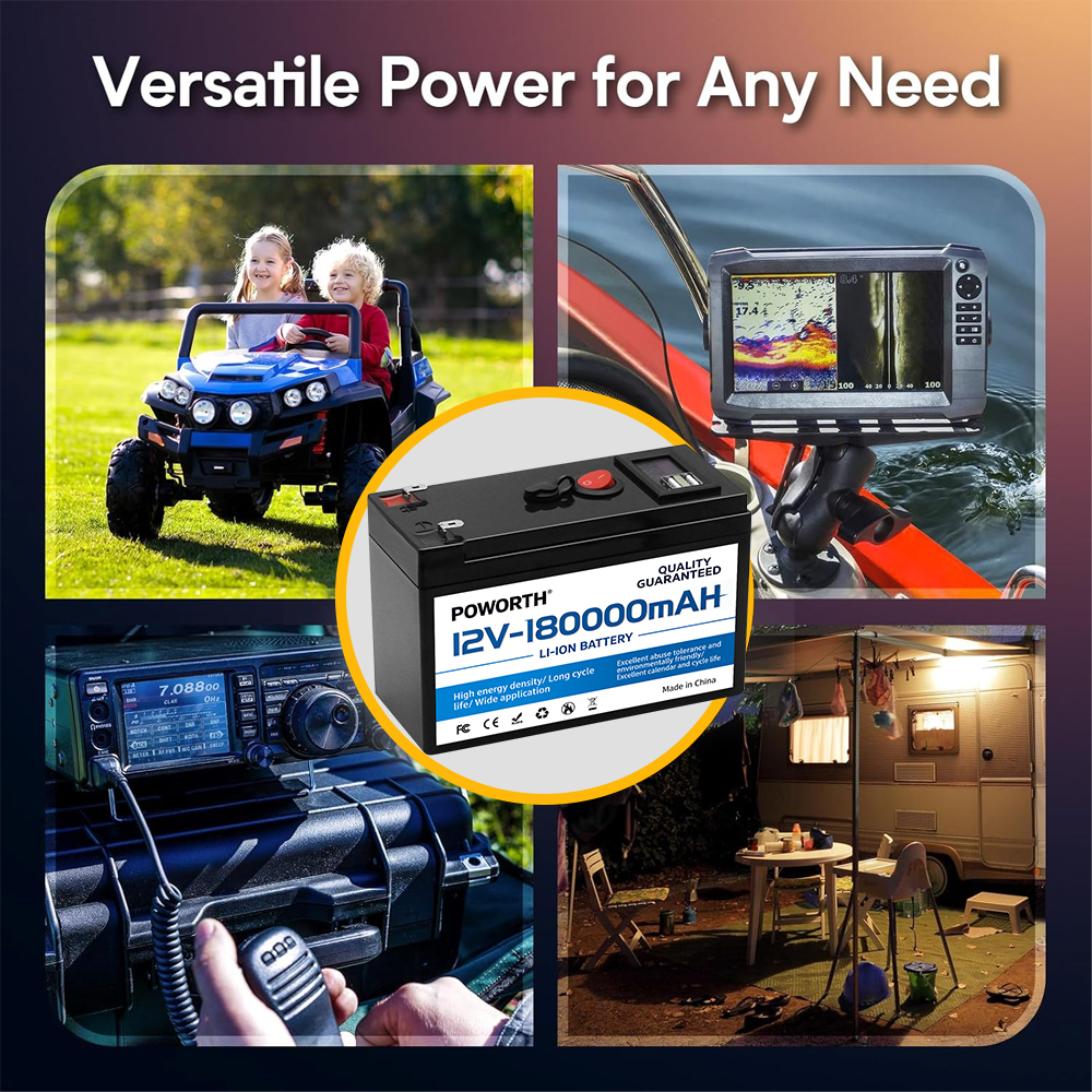 Højkapacitets lifepo 4- batteri 12v x 180000 mah med indbygget bms - løsning til solpaneler, autocampere, yachter og nødstrøm