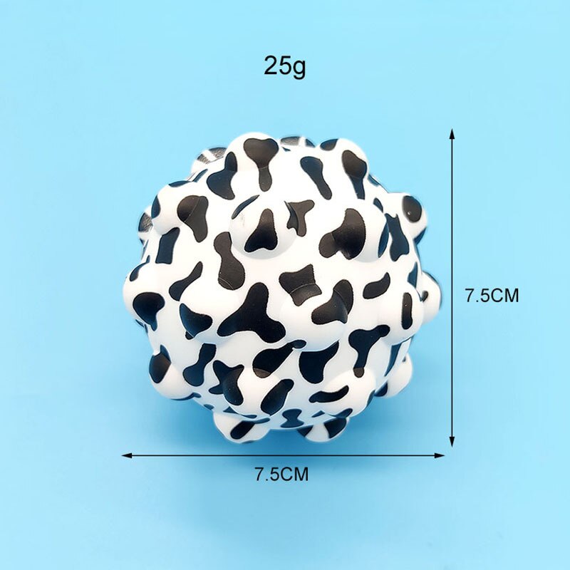 Pop Stress Ball Fidget Toy with Printed Pattern 3D Silicone Push Bubble Stress Anti-Anxiety Squeeze Sensory Bubbles Popping: 3