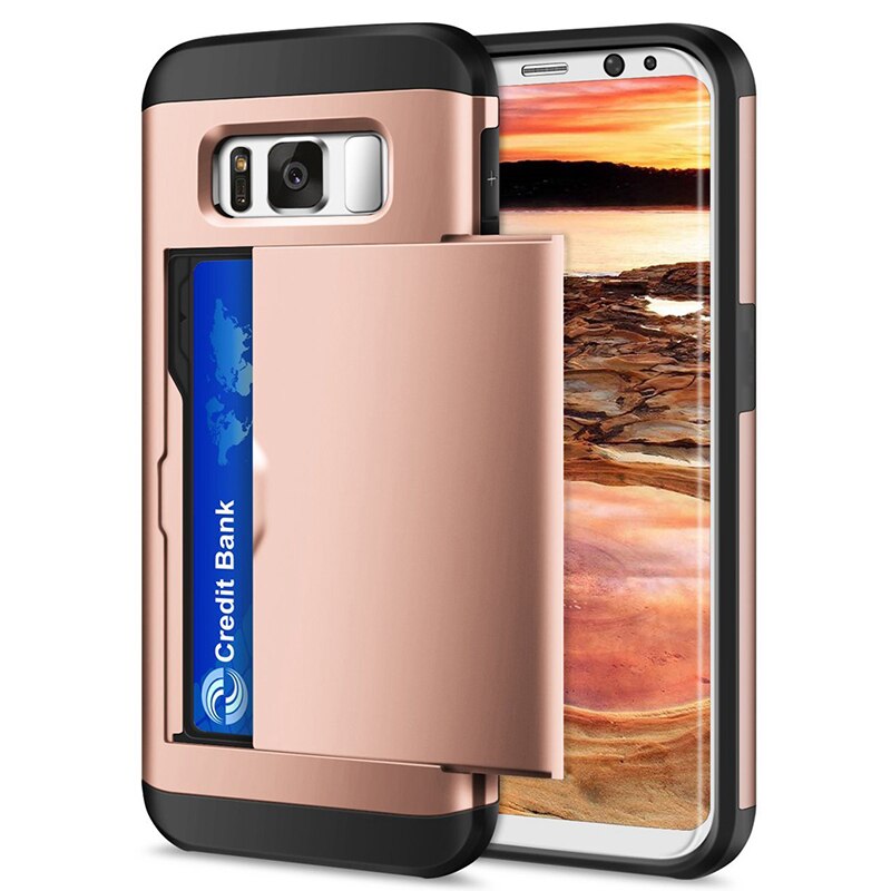 For Samsung Galaxy S8 S8 Plus S8+ Samsung S 8 S8plus Case Cover Protective Credit Card Holder ID Slot Coque Cover Funda Capa: for Galaxy S8 Plus / Rose Gold