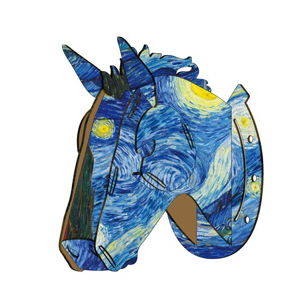 3D en bois artisanat Animal cerf wapiti licorne cheval tête tenture murale bois MDF artisanat décorations pour la maison mur Art décoration: 7