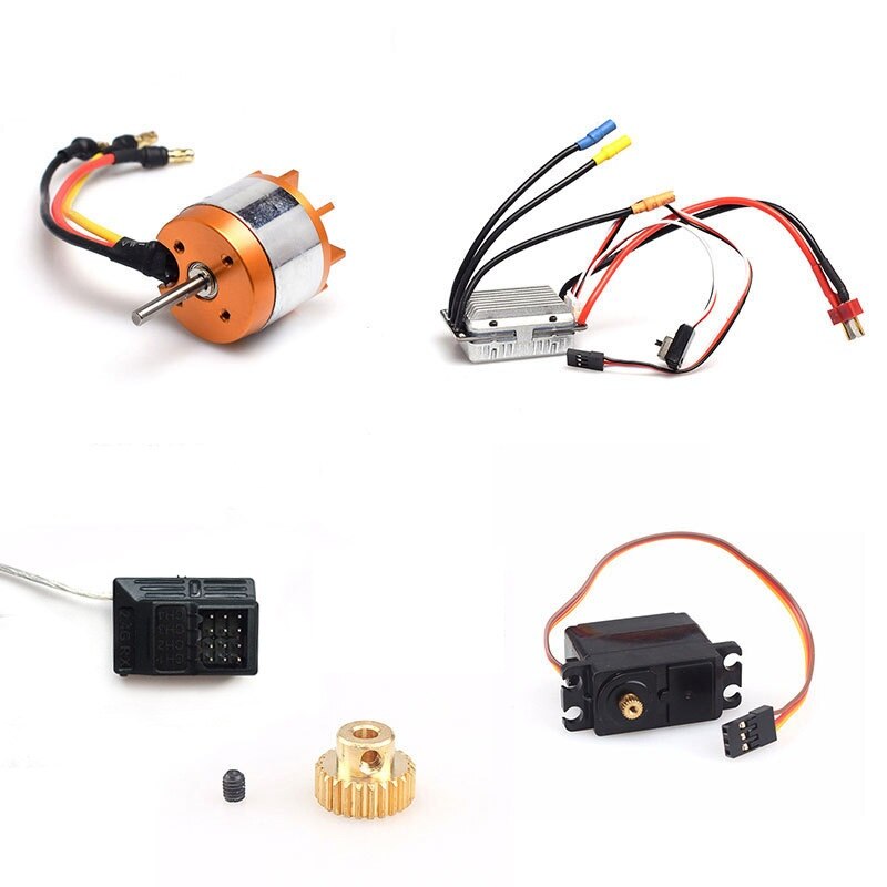 RC Car Upgrade Kit - Brushless Motor ESC Receiver Servo Gear Set for Feiyue FY01-FY07: Default Title