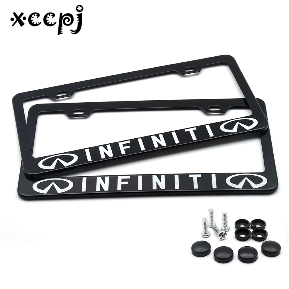 PAIR (2ST) PURE BLACK MATT Auto Registratie Kentekenplaat Surround Houder Frame Surround