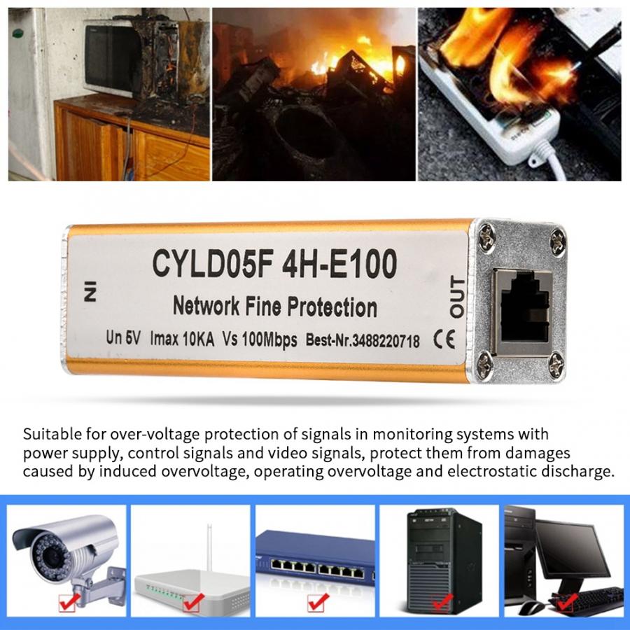 Rj45 rj11 adapter ethernet netværk overspændingsbeskytter tordenbelysning afskærmningsbeskyttelse 5v
