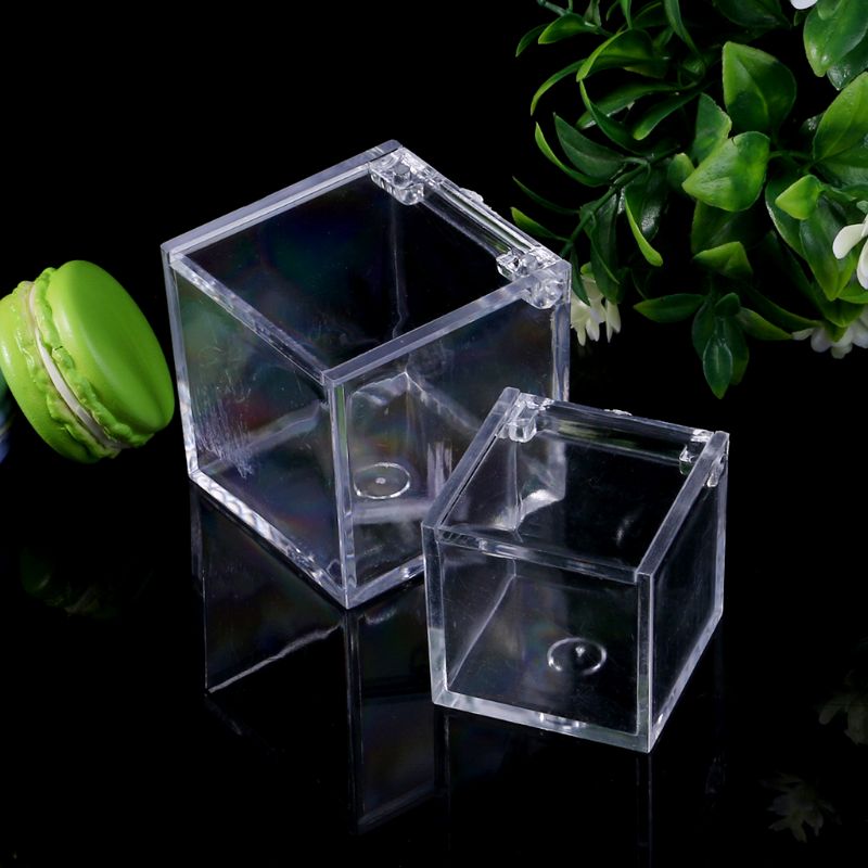 Transparent Cube Wedding Favor Candy Box Plastic Transparent Clear Boxes Christmas Baby Shower