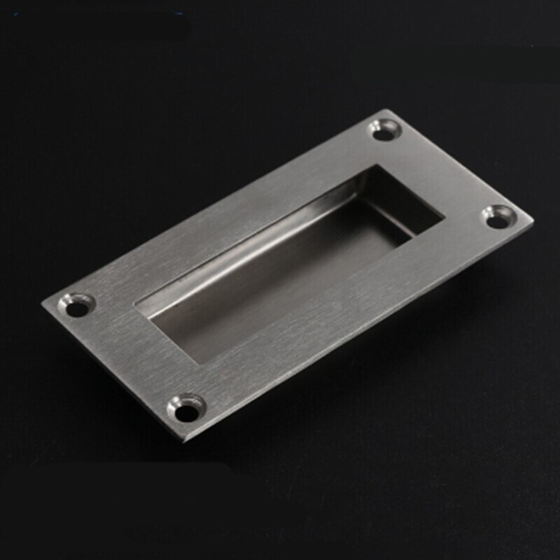 Rectangular Face Fix Flush Recessed Sliding Door Pull Handle Stainless Steel