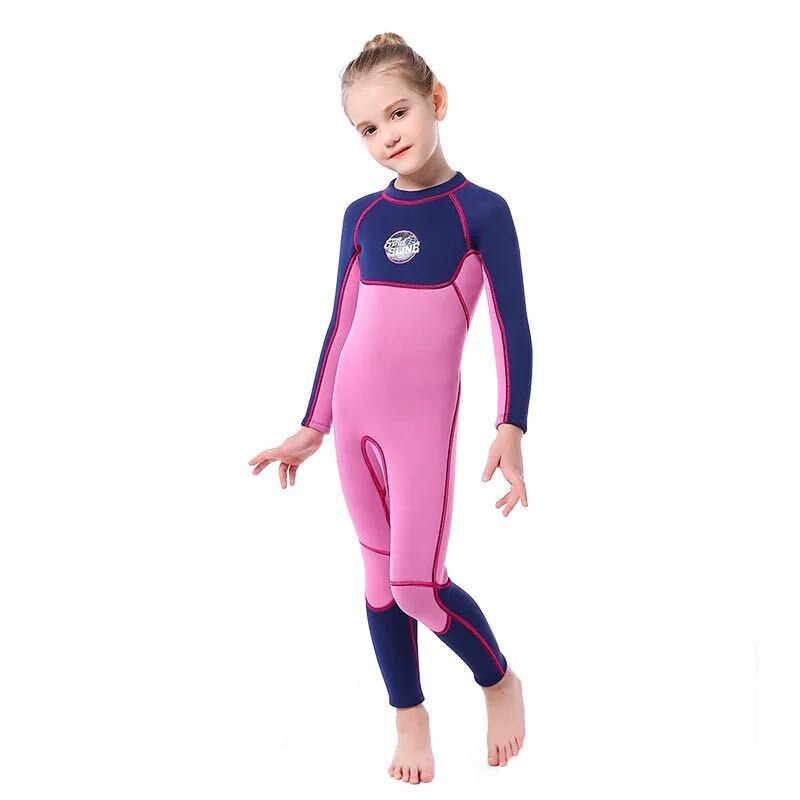 Trajes de neopreno SLINX de manga larga para niños, trajes de buceo para niñas, protectores contra sarpullidos de una pieza