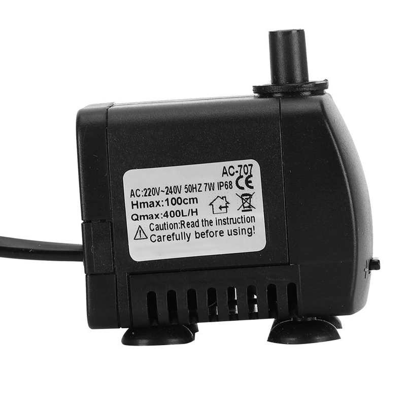 Aquarium Pump Fish Tank Accessories Fish Tank Pump Submersible Water Pump for Sea Water for Freshwater 7W EU Plug 220-240V