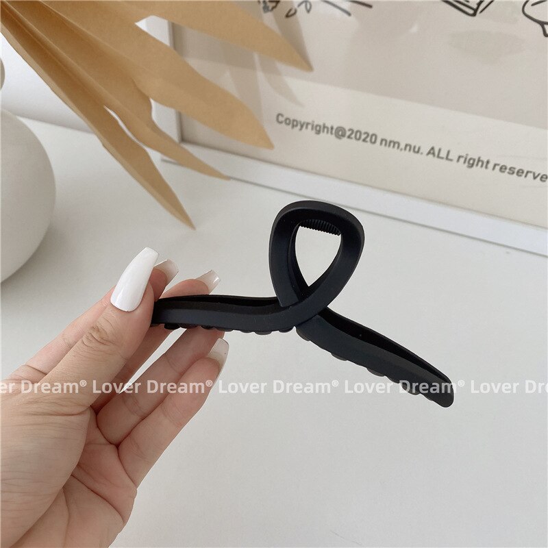 Pinzas grandes para el pelo para mujer, horquillas acrílicas esmeriladas, pasador, pinzas de cangrejo, accesorios para el cabello, color negro: 3 13cm