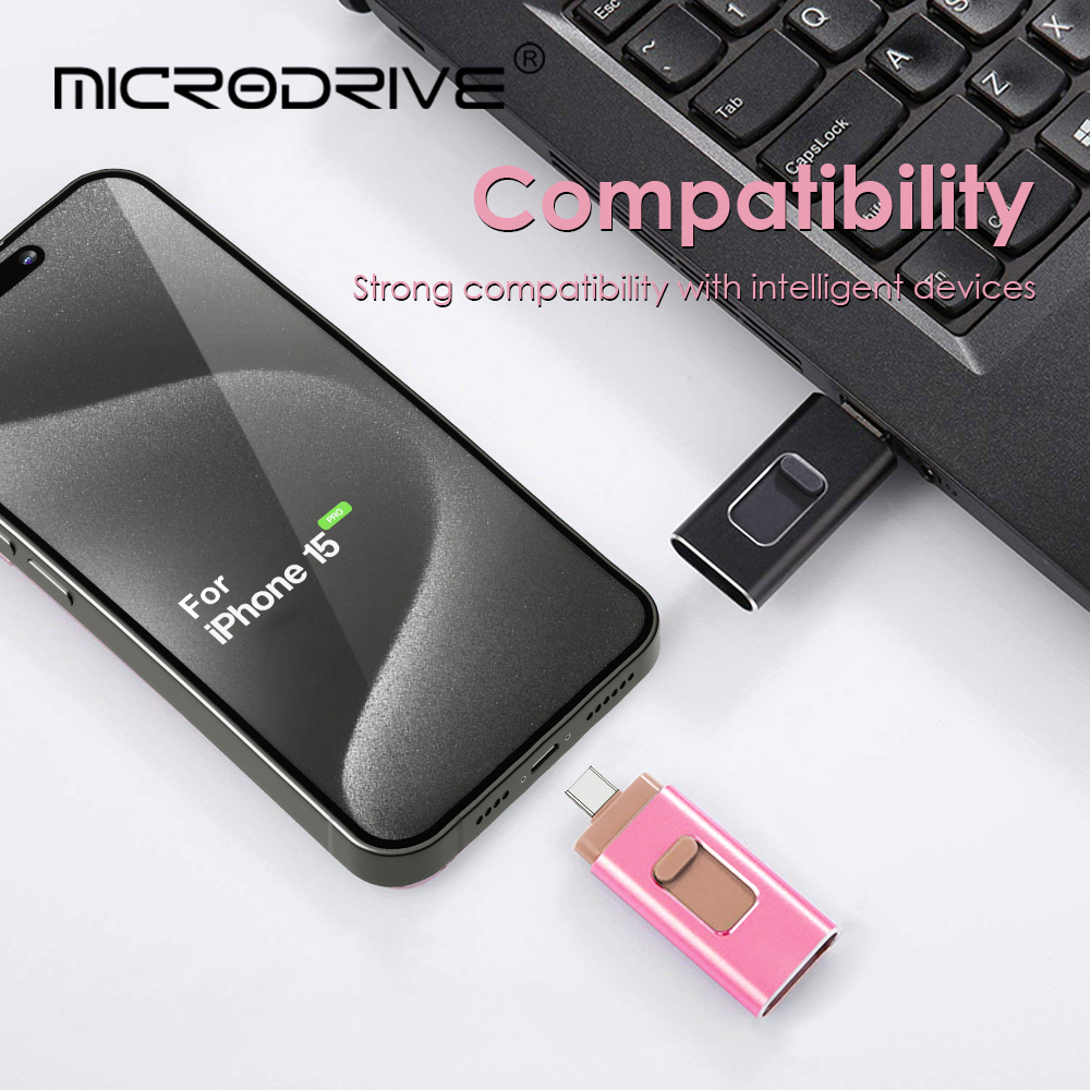 Pamięci flash usb 4 in 1 c kompatybilne z iphone'em/ios/apple/ipadem/androidem i  pc 256gb pamięciami flash 3.0 otg