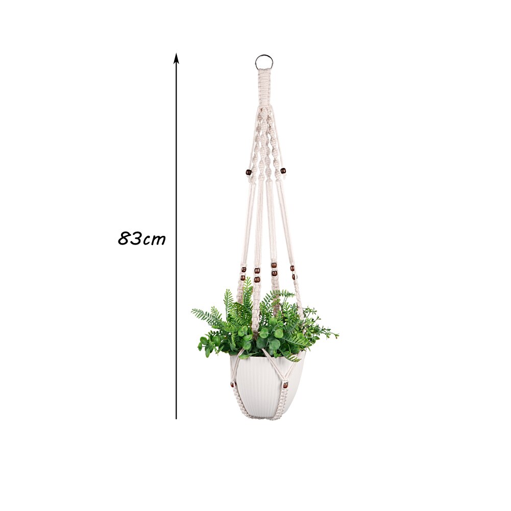 Colgador de macramé para colgar en la pared, macetas de jardín, macetas de flores, decoración de patio al aire libre: 83cm