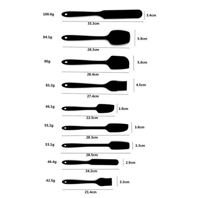 Siliconen Spatel Non-stick Rubber Spatel Hittebestendige Siliconen Spatel Koken Bakken En Mengen Vaatwasser Cutter Set