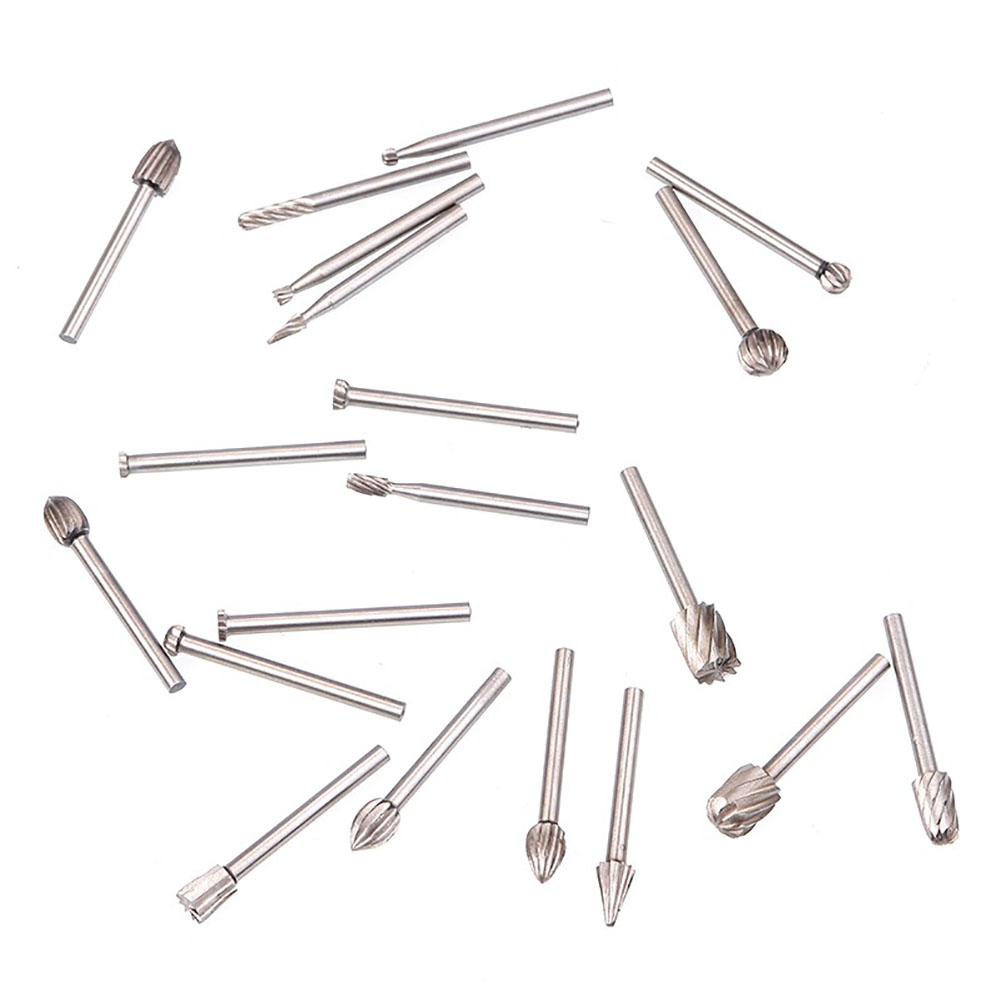 20pcs/set HSS Routing Wood Rotary File Burr Bit CNC Engraving Rotary Cutter Files Rotary Files Hand Tools