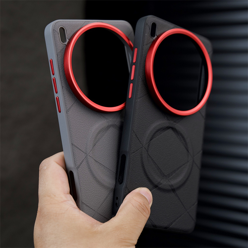 Til vivo  x200 pro mini  x200 ultra  x200s magnetisk myk hybrid tpu + metallbakdeksel luksuriøst deksel lærmønster bedre