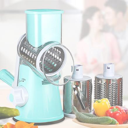 Multi ręczna krajalnica urządzenie robić krojenia warzyw i owoców okrągłe mandolina śmigłowce tarka robić sera marchew ziemniaków Julienne ostrza narzędzia kuchenne: Niebieski