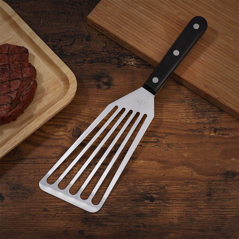 1 Pc Stainless Steel BBQ Spatula Kitchen Multifunction Steak Shovel Fried Fish Slotted Turner for Home Outdoor BBQ Kitchen