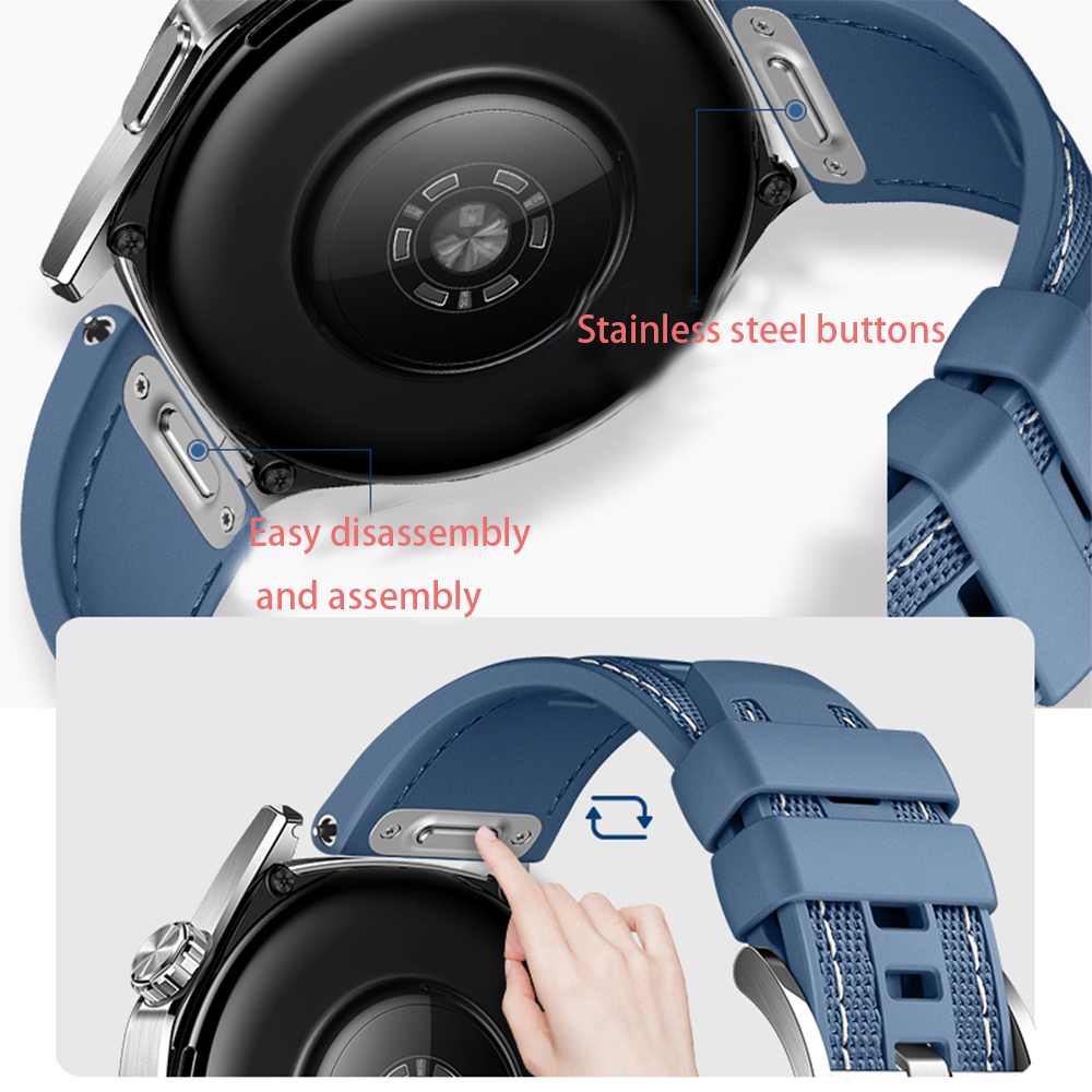 Silikonvävt armband för oneplus watch 2 3 22mm push-on armband för oneplus watch 3/2/2r 22mm män kvinnor armband