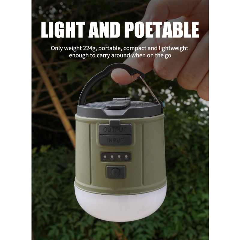 Lámpara de Camping de generación de energía manual, luz de Camping eléctrica de manivela de emergencia impermeable para exteriores, salida recargable portátil
