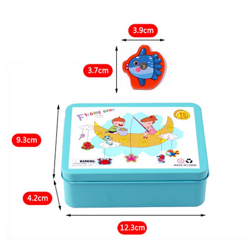 1 Ijzeren Doos Baby Kids Grappige Vissen Speelgoed Ouder-kind Interactief Magnetische Vissen Speelgoed Vroege Onderwijs Congnition Game Speelgoed: Default Title