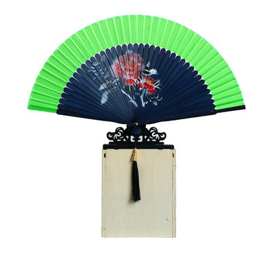 Abanico de baile Para mujer, ventilador de seda de bambú, Cheongsam chino, Hanfu, clásico, portátil, Para Boda, Verano