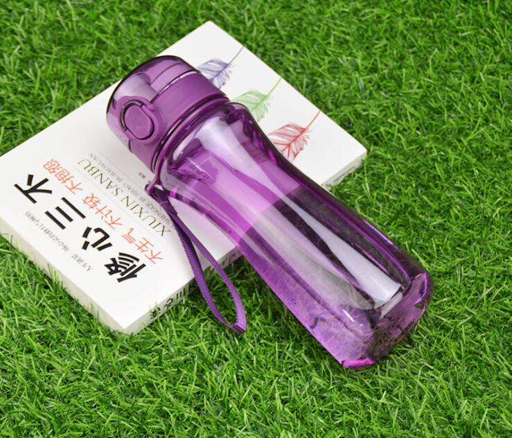 Rejse flasker lækagesikker kedel 400ml/600ml bpa gratis sport vandflasker protein shaker udendørs tritan plast drikkeflaske: Sort
