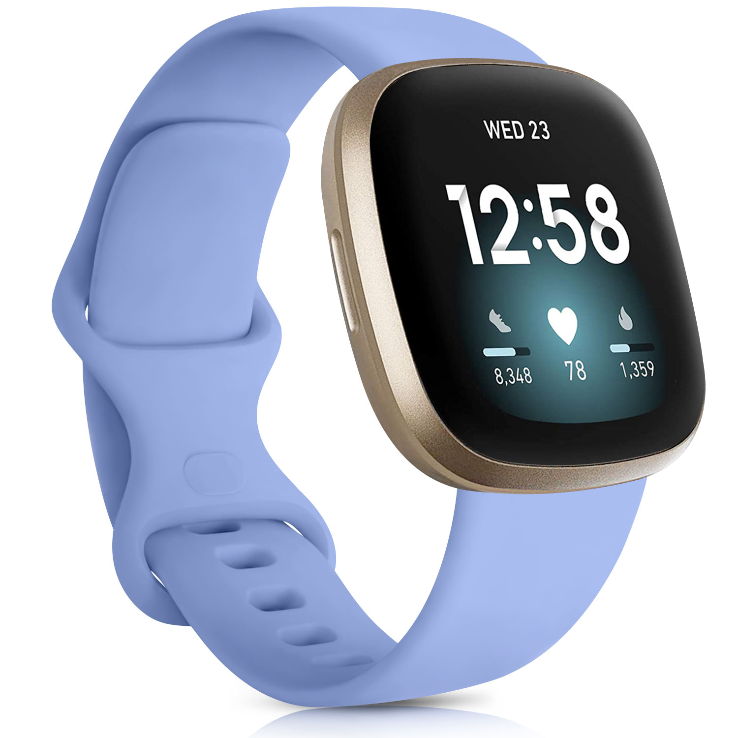 Siliconen Horloge Band Voor Fitbit Versa 3 Band Smartwatch Sport Armband Voor Fitbit Versa Gevoel Waterdicht Wrist Band Accessoires: purple / L(165-215mm)
