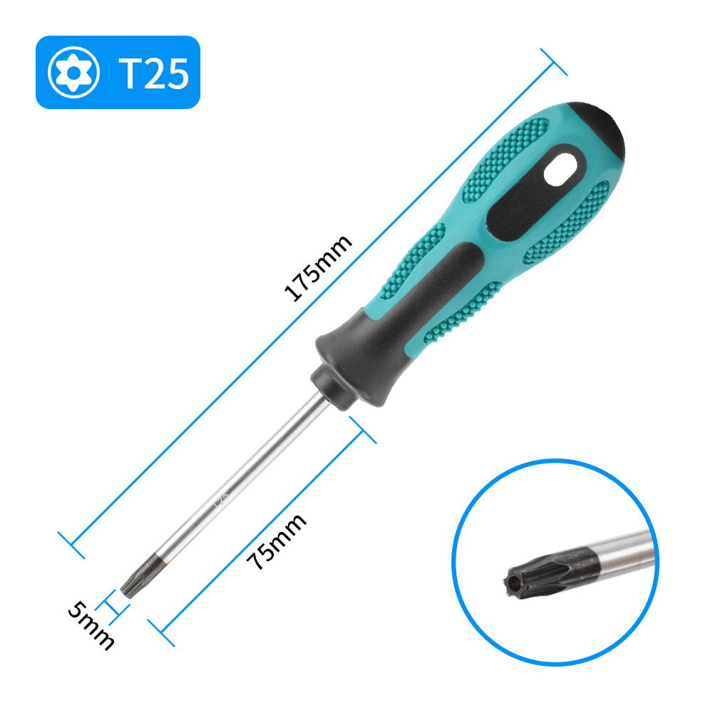 Juegos de destornilladores Torx magnéticos de precisión T5 T6 T7 T8 T9 T10 T15 T20 T25 T27 T30 Torx controlador de seguridad Kit de herramientas manuales de reparación: Marrón