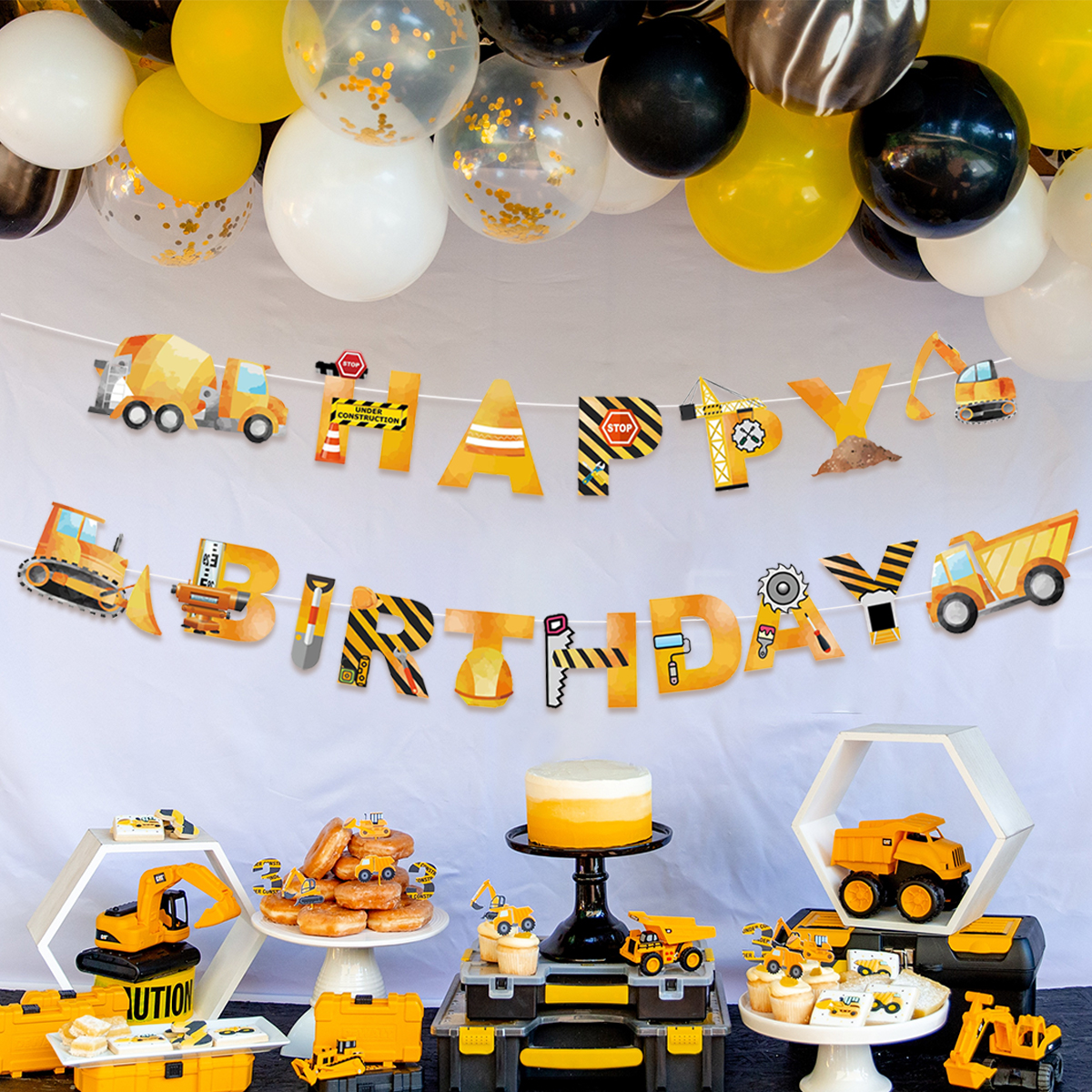 Construction Vehicle Party Disposable Tableware Birthday Party Decorations Kids Boys Engineering Truck Plate Cup Birtday Decor