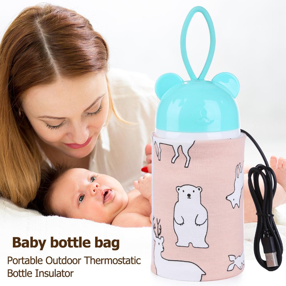 Babyflaskevarmer bærbar mælkekop miljøbeskyttelse ikke-toksicitet opvarmning sikkerhed varmelegeme spædbørn fodring af flaskepose: C