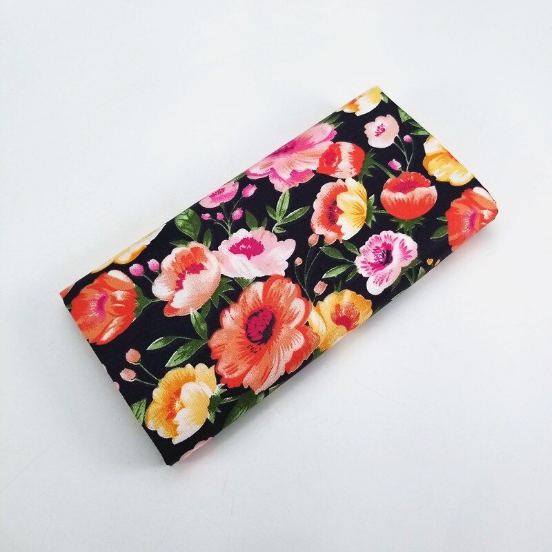 Cotton Twill Patchwork Material Fabric For DIY Sewing Quilting Flower/Stripe Printed Fat Quarters Material Fabric Home Textile: flower / 50x40cm