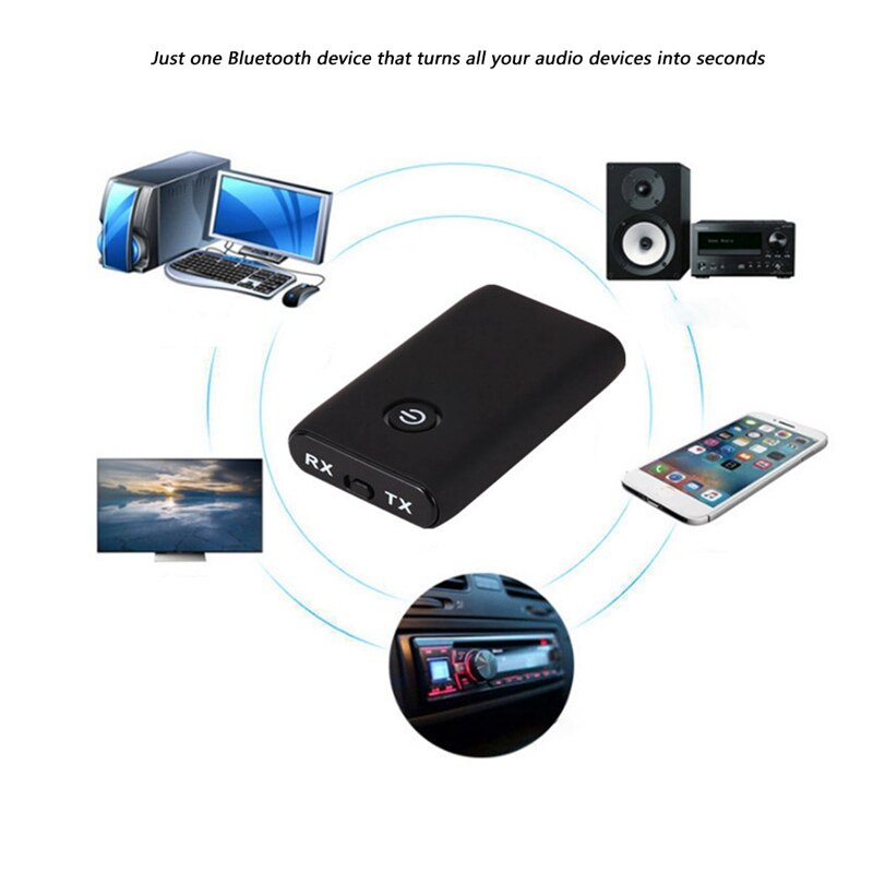 Bluetooth 5.0 sender-empfänger mit 3.5mm aux-stereoausgängen, 2-- in- -1 -funkadapter, geeignet für tv/pc/heimkinoanlage