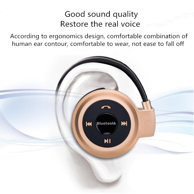 Auriculares deportivos inalámbricos con Bluetooth, reproductor MP3 con Radio FM, estéreo, tarjeta TF, máx. 32GB