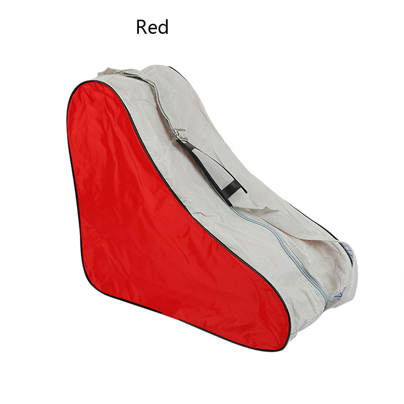 Bærbar justerbar trekant holdbar sportstaske dækker skulderrem skøjte bære taske rulle skøjtetaske sag udendørs sport sag: Rød