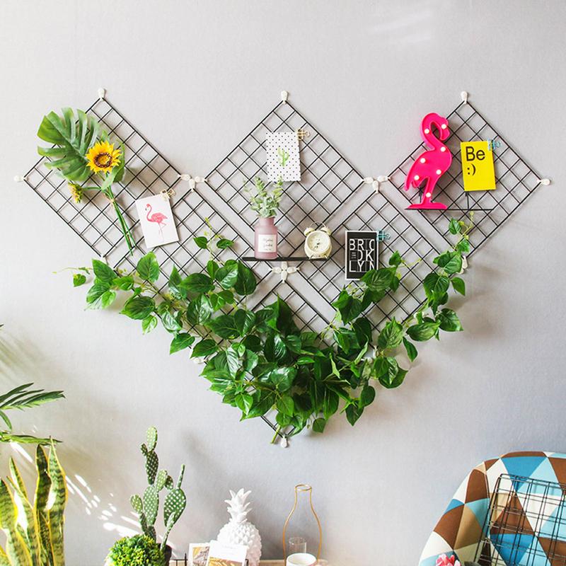 Wanddecoratie Ijzeren Frame Opknoping Rack Muur Display Diversen Opslag Badkamer Planken Multifunctionele Mesh Draad Metalen Wandplank