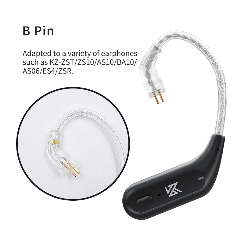 KZ AZ09 HD Bluetooth 5.2 Wireless Upgrade Cable Earphones Headset Ear Hook With Charging Case For KZ ZAX DQ6 ZSN ZSX CA16 VX MT1: AZ09 B PIN