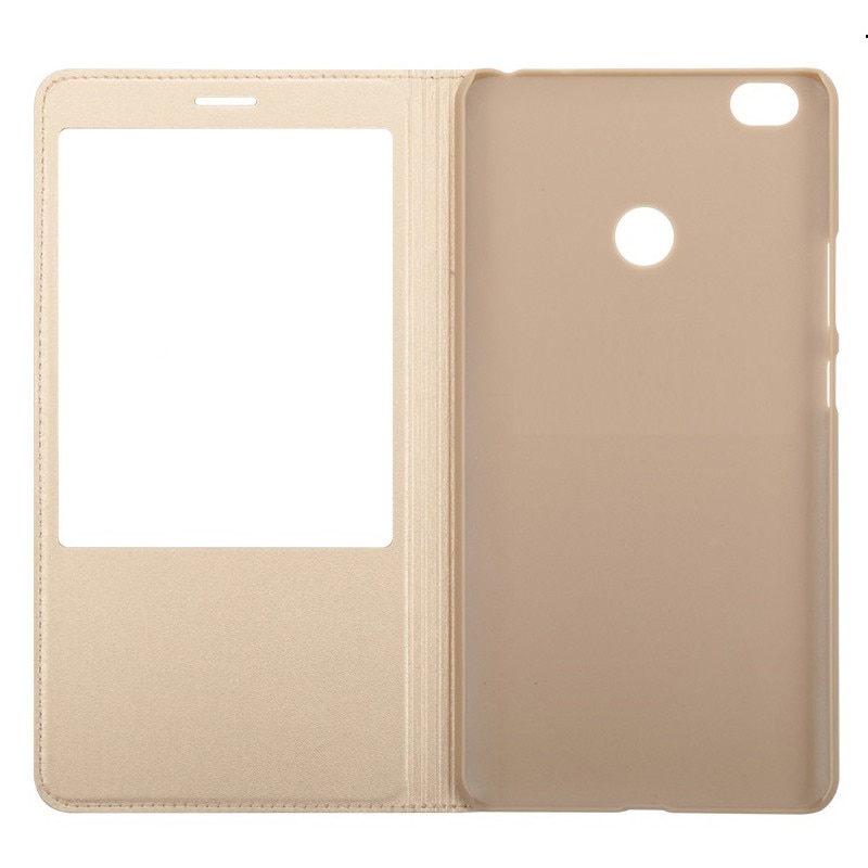Luxury Leather Flip Phone Case Cover for Xiaomi Mi Max Max2 Max 3 Coque Mobile Phone Shell Funda with Front Open Window View