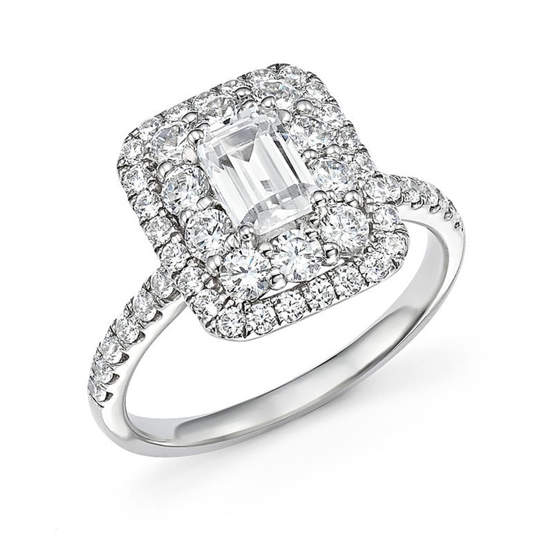 Huitan Wedding Bands With Micro Paved Trendy Engagement Bridal Ring For Women Brilliant Crystal Factory Direct