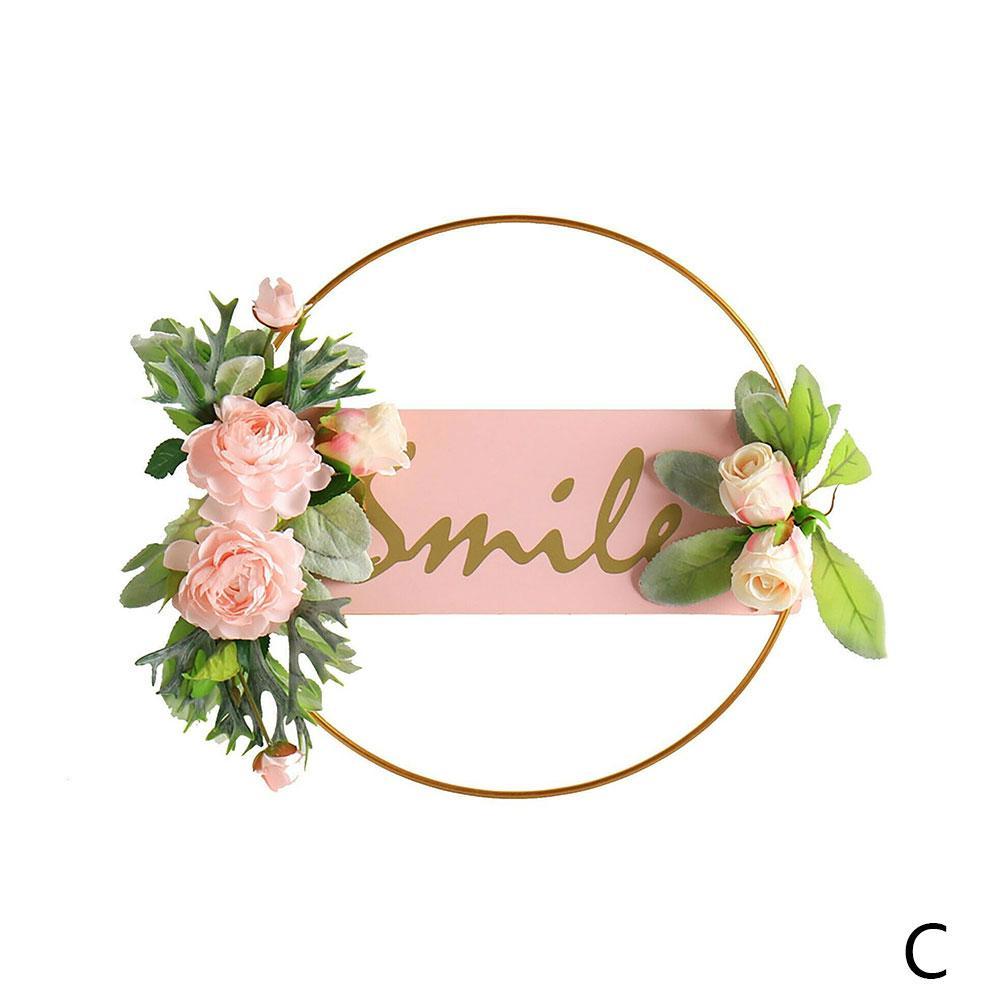 Garland Wall Decoration Indoor Welcome Card Garland pendant Decoration Decoration Metal Home Z9J7: C