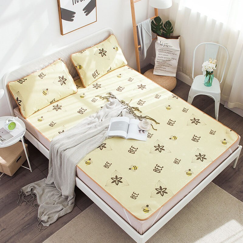 3 Stck Kühl Bett Matratze Mit Bettdecken Kissen Abdeckungen Ausgestattet Blatt setzt Mit Gel Für König Größe Bett Königin Größe: C / 100x190cm