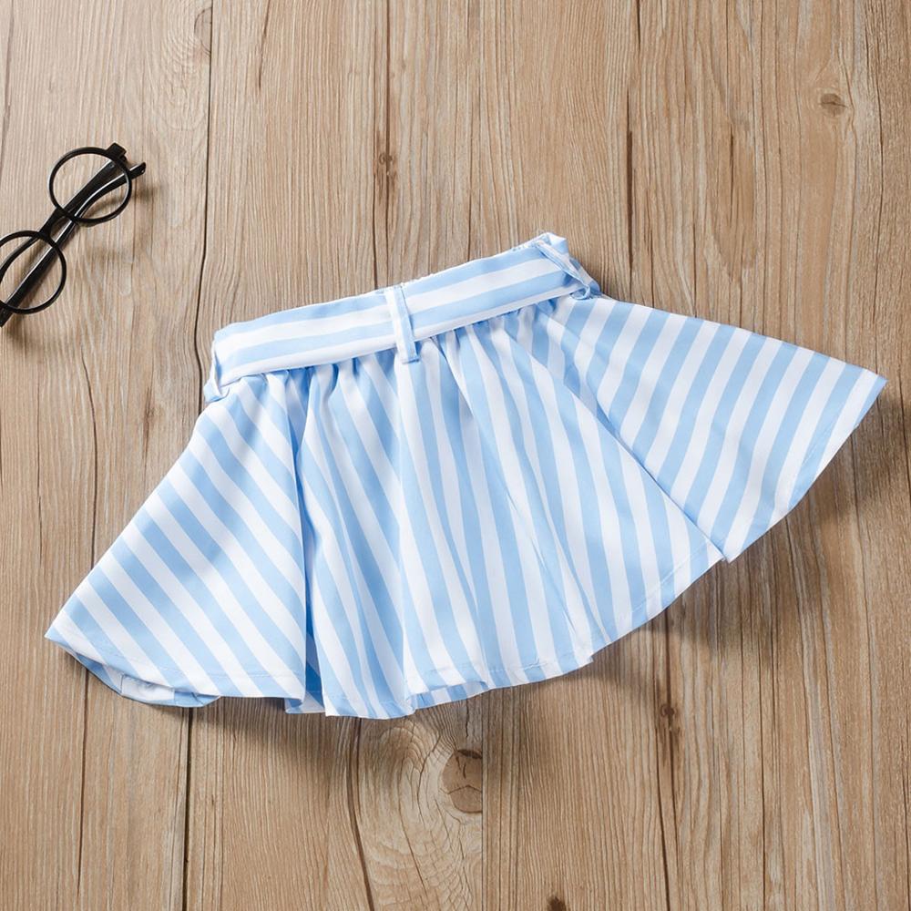 Toddler Baby Kids Girls Tutu Skirt Girl Lady Striped Blue and White Skirt Kids Summer Cool Skirt Bow Cute Short Skirt