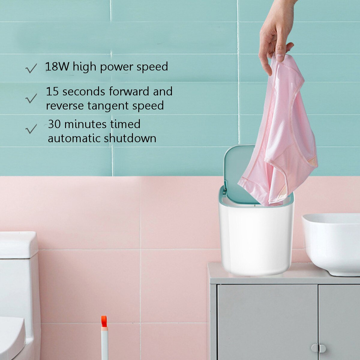 Mini automatisk vaskemaskine usb opladning husholdning dehydreret mini rør 3-5kg vask tørre undertøj pleje renere