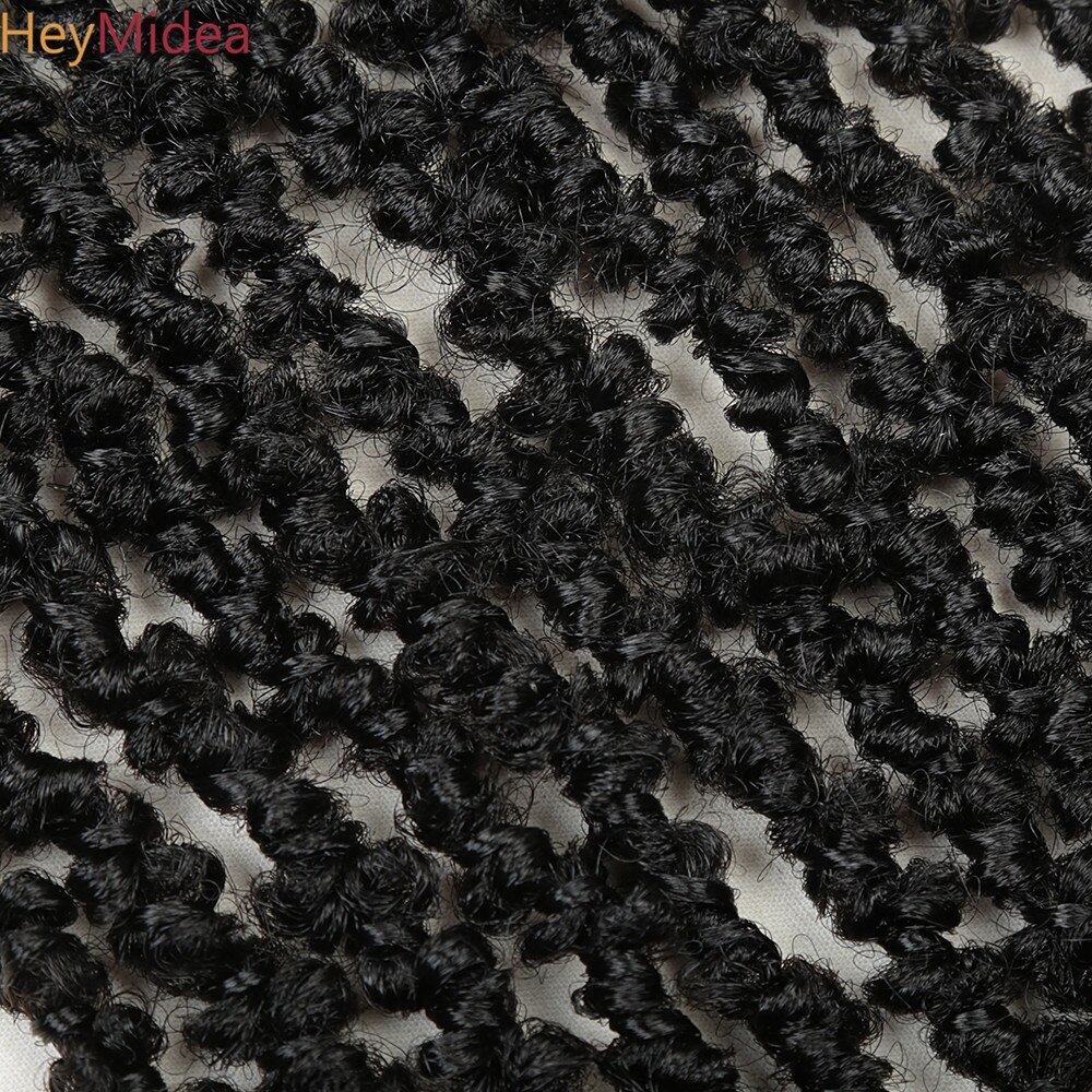 Butterfly Locs Crochet Hair 14Inch Pre Looped Distressed Locs Crochet Braids Hair Extensions Black For Women Heymidea