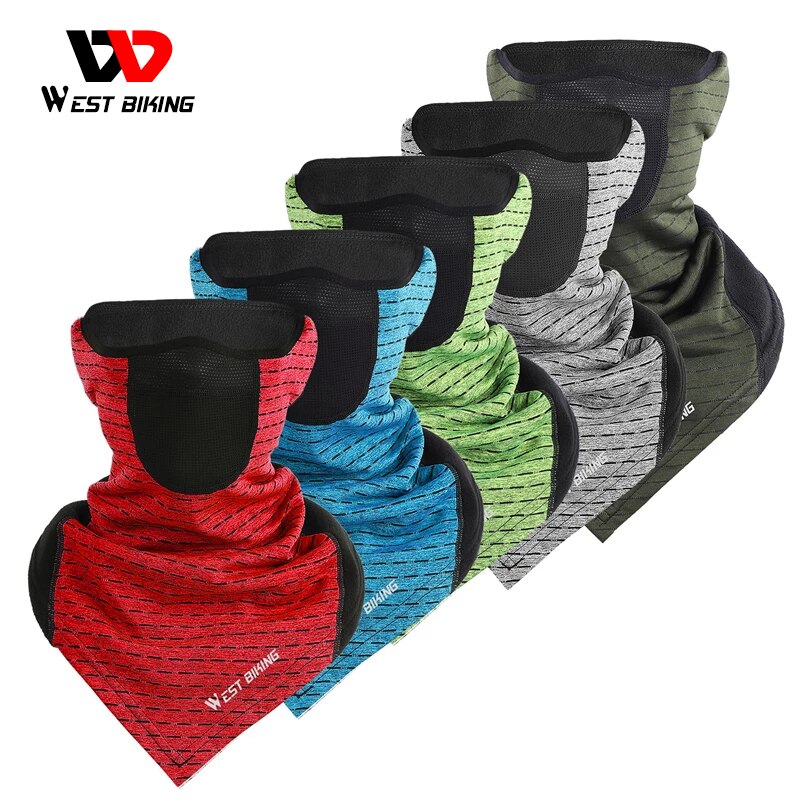 WEST BIKING-mascarilla de cara de ciclista para invierno, bufanda térmica cálida, máscara de esquí para exteriores, correr, escalada, Snowboard, forro polar resistente al viento, máscara para ciclismo