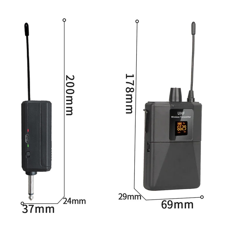 Kabelloses Lavalier-Mikrofon-Headset-Mikrofon mit Absender, Empfänger, LED-Anzeige, Taschensender für Höhle Unterricht von Live-Auftritten