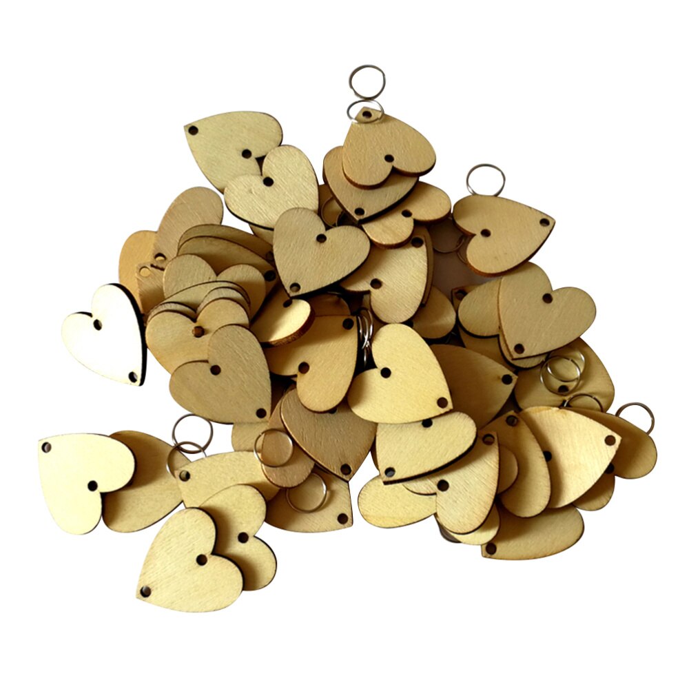 100pcs Round Wooden Slices With 100 Iron Loops Set For Birthday Reminder Hanging Wooden Plaque Board DIY Calendar Accessories Ho