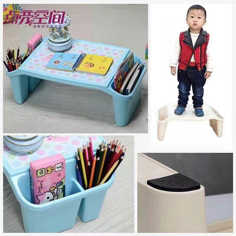 Plastic Mini Table for Kids Toddlers Babys Desk with Holder Organizer Portable Laptop Desks Durable Safe Material for Children