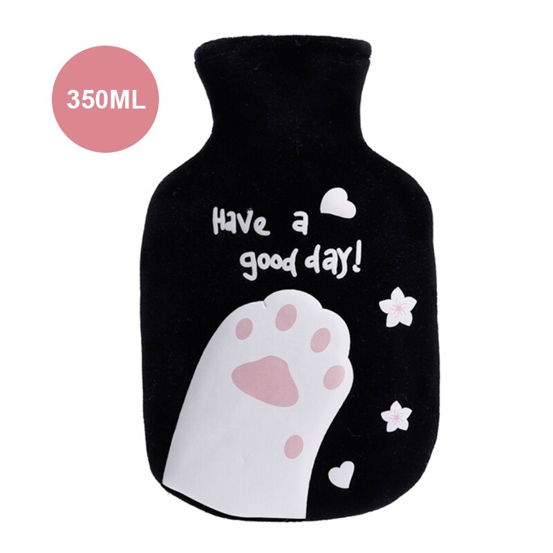 350ML Plush Water Bottle Warm Cute Cartoon Animal Hand Warmers Girls Student Pocket Warmer Rubber Water Bag Home Winter: D Thicken