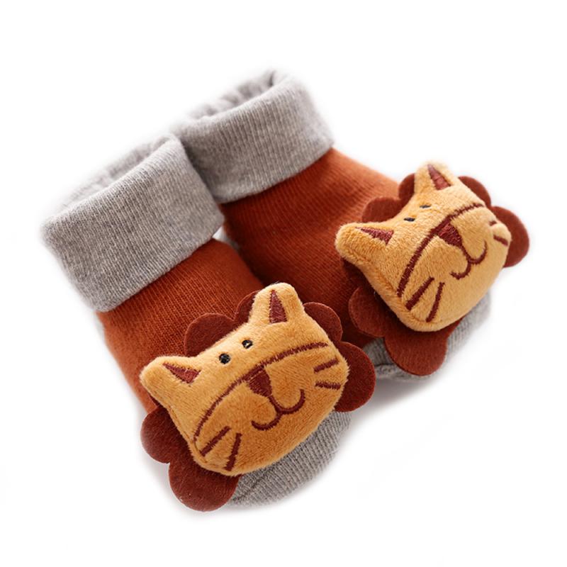 6 färger söt tecknad nyfödda barn casual halkfria strumpor bebis flicka pojkar halkskydd sockor klockor toffelstövel småbarnsstrumpor
