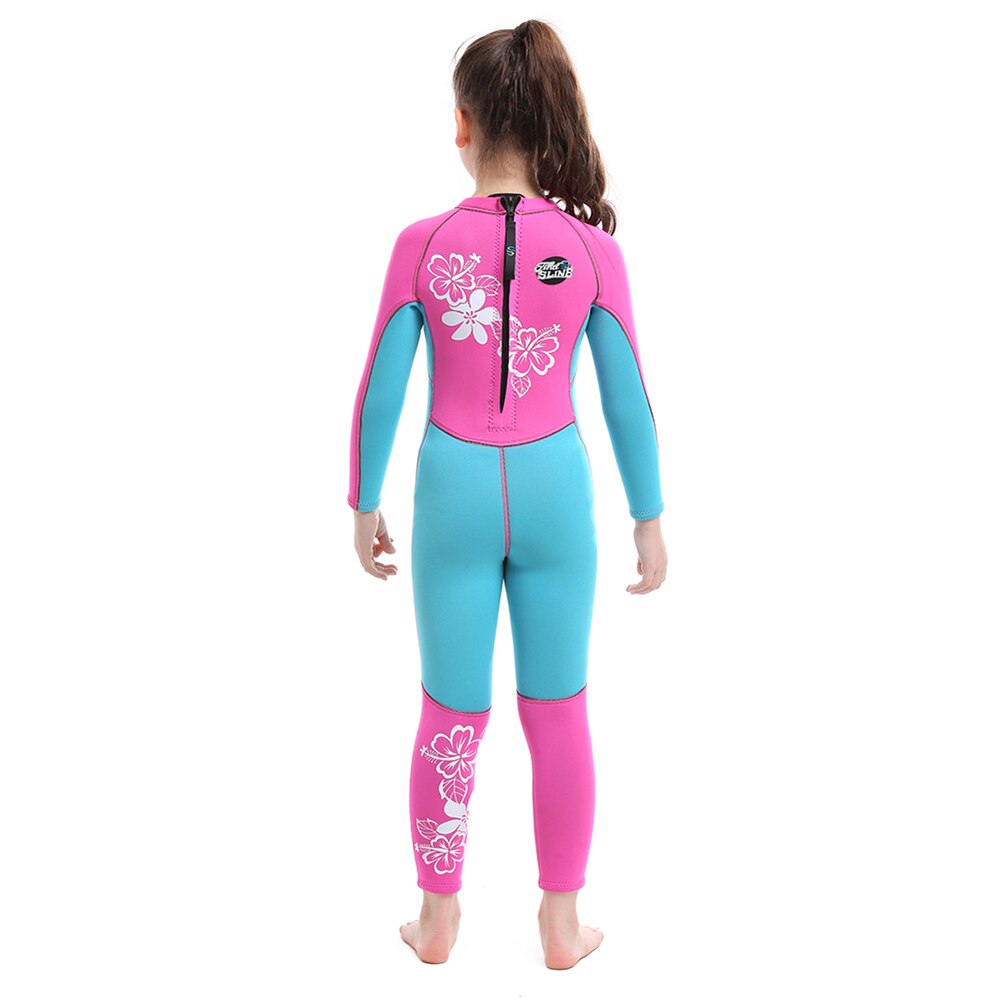 Kinderen Meisjes 3Mm Wetsuit Neopreen Scuba Surf Dive Skin Dive Zwemmen Pak Een Stuk Warm Badpak Kids