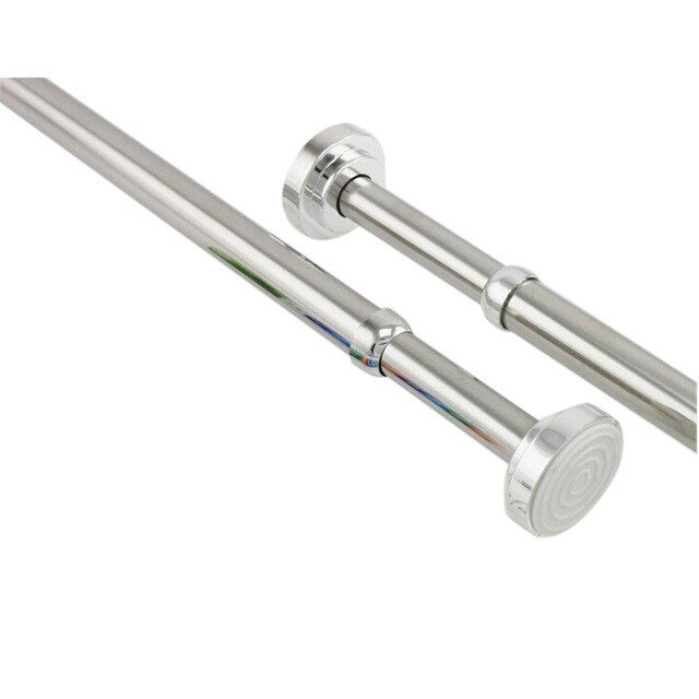 Adjustable Stainless Steel Spring Tension Rod Rail For Clothes / Towels / Curtains Curtain Pole Rods #: 85cm-150cm
